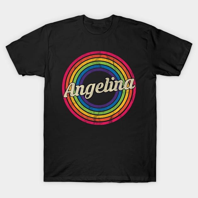 Angelina -Retro Rainbow Faded-Style T-Shirt by MaydenArt